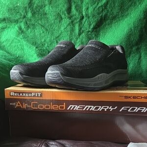 Skechers Men's Black Mesh Cohagen Casual Shoe Size 9.5 EXTRA WIDE